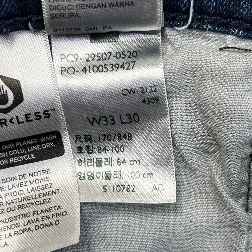 Levis 502 Jeans 33x30(34x28) Regular Taper Blue Denim Stretch All Seasons Tech